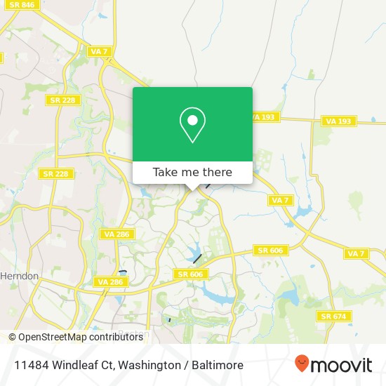 Mapa de 11484 Windleaf Ct, Reston, VA 20194