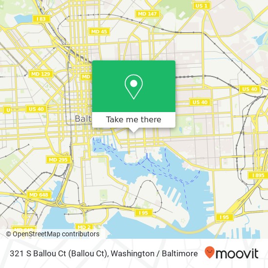 Mapa de 321 S Ballou Ct (Ballou Ct), Baltimore, MD 21231