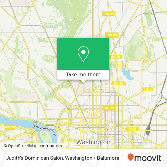 Mapa de Judith's Dominican Salon, 2407 18th St NW