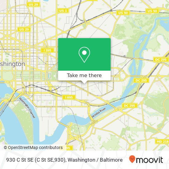 Mapa de 930 C St SE (C St SE,930), Washington, DC 20003