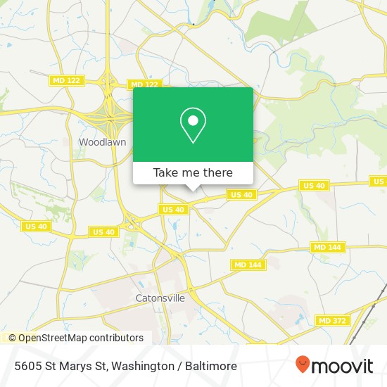 Mapa de 5605 St Marys St, Gwynn Oak, MD 21207