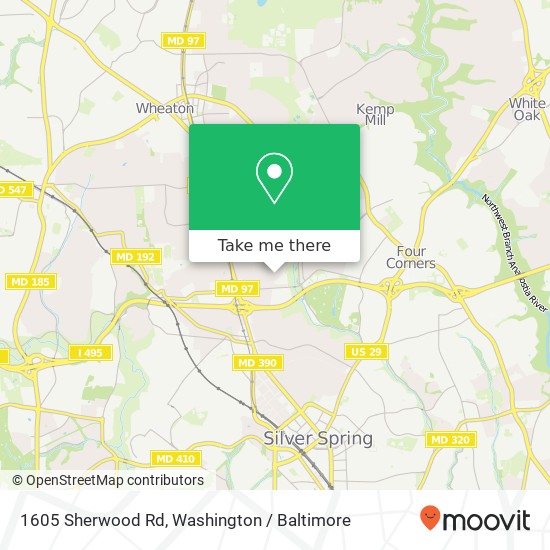 1605 Sherwood Rd, Silver Spring, MD 20902 map