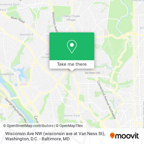 Wisconsin Ave NW (wisconsin ave at Van Ness St) map