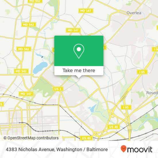 4383 Nicholas Avenue, 4383 Nicholas Ave, Baltimore, MD 21206, USA map