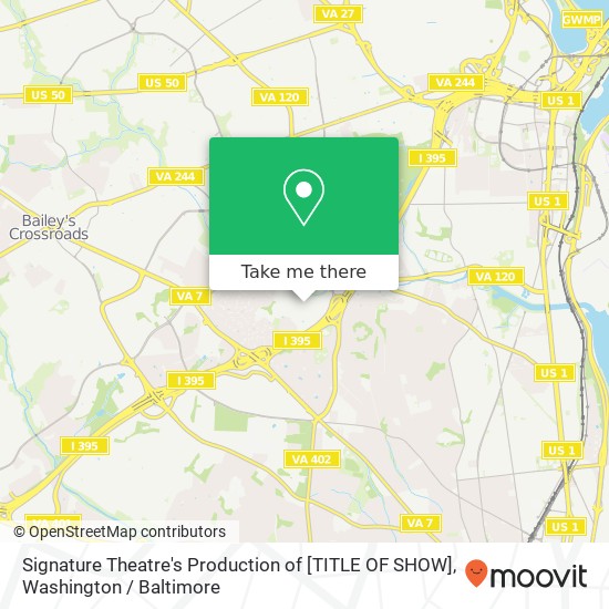 Mapa de Signature Theatre's Production of [TITLE OF SHOW]