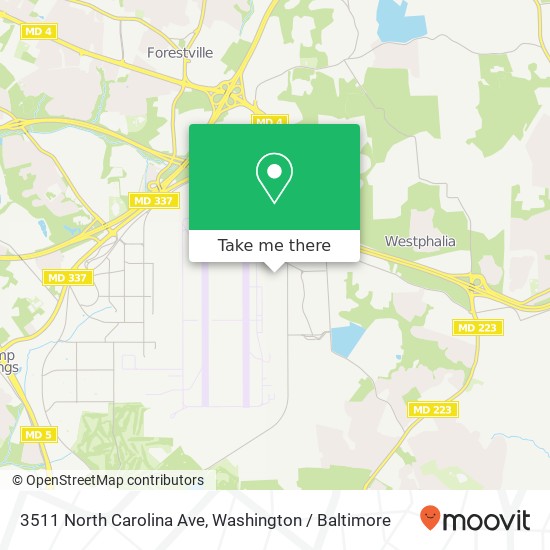 Mapa de 3511 North Carolina Ave, Andrews Air Force Base, MD 20762