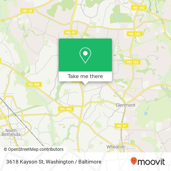 Mapa de 3618 Kayson St, Silver Spring, MD 20906