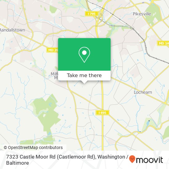 Mapa de 7323 Castle Moor Rd (Castlemoor Rd), Windsor Mill, MD 21244