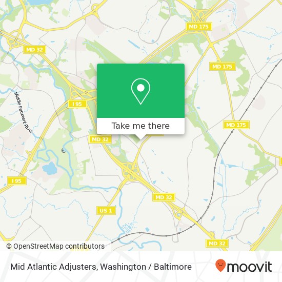 Mapa de Mid Atlantic Adjusters, 8610 Washington Blvd