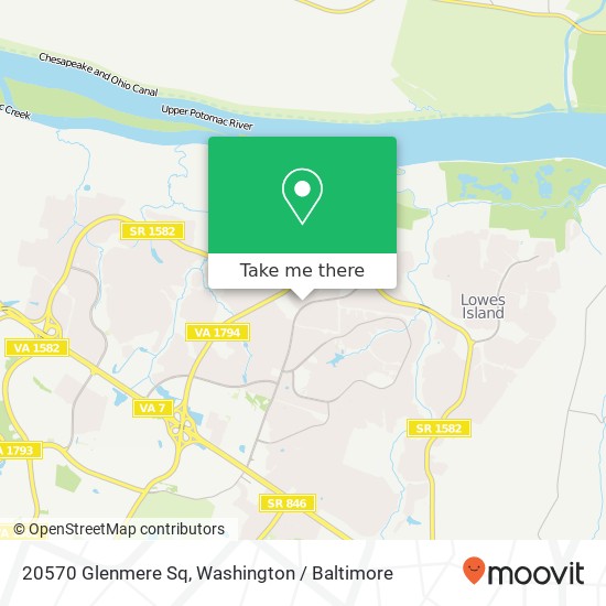 Mapa de 20570 Glenmere Sq, Sterling, VA 20165
