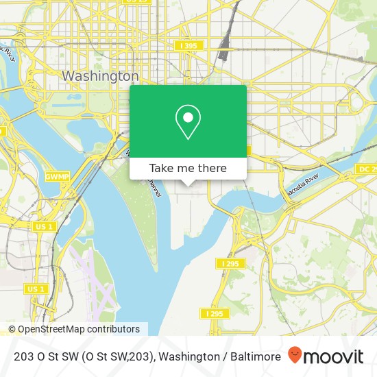 Mapa de 203 O St SW (O St SW,203), Washington, DC 20024