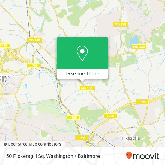 Mapa de 50 Pickersgill Sq, Owings Mills, MD 21117