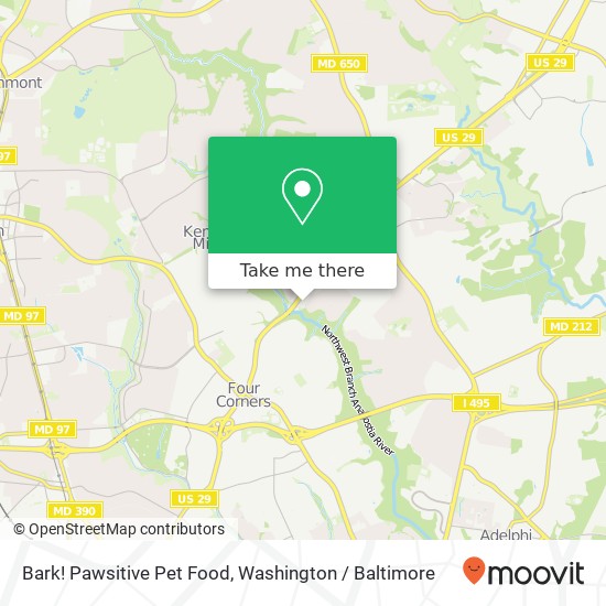 Mapa de Bark! Pawsitive Pet Food, Silver Spring, MD 20901