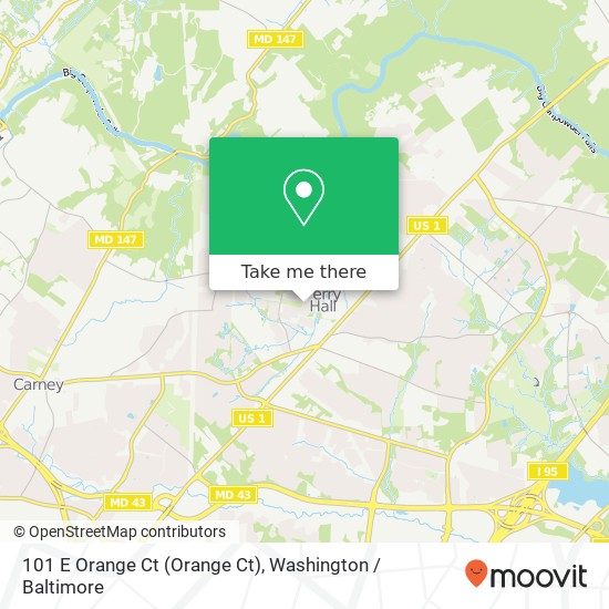 Mapa de 101 E Orange Ct (Orange Ct), Parkville, MD 21234