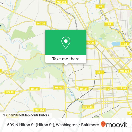 1609 N Hilton St (Hilton St), Baltimore, MD 21216 map