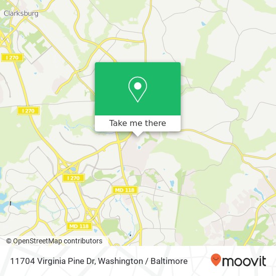 Mapa de 11704 Virginia Pine Dr, Germantown, MD 20876