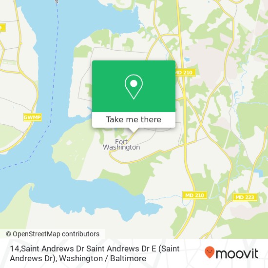 Mapa de 14,Saint Andrews Dr Saint Andrews Dr E (Saint Andrews Dr), Fort Washington, MD 20744