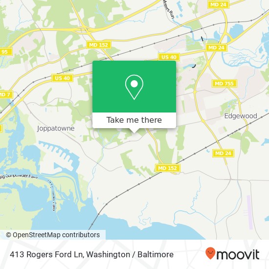 Mapa de 413 Rogers Ford Ln, Joppa, MD 21085