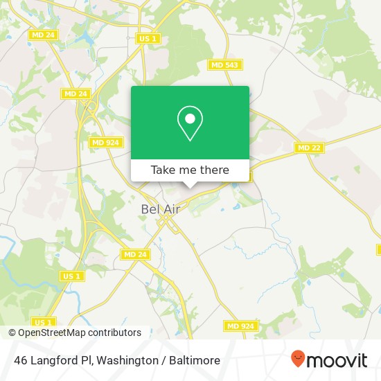 46 Langford Pl, Bel Air, MD 21014 map