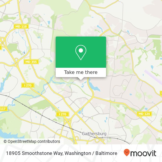 Mapa de 18905 Smoothstone Way, Montgomery Village, MD 20886