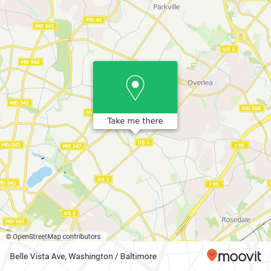 Mapa de Belle Vista Ave, Baltimore, MD 21206