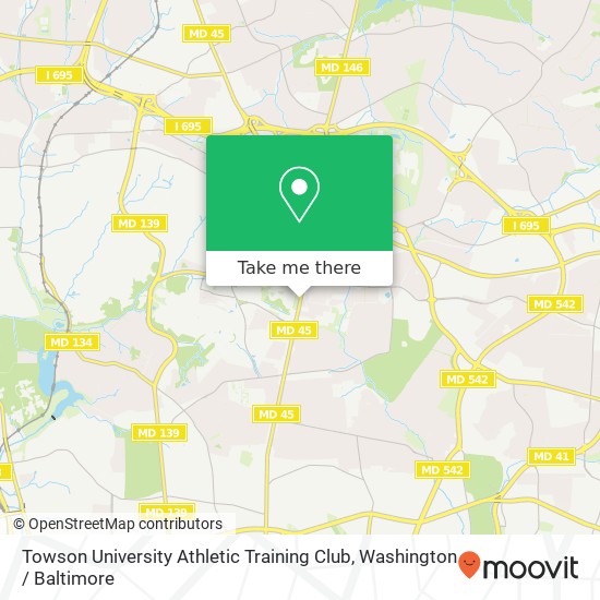 Mapa de Towson University Athletic Training Club, 8000 York Rd