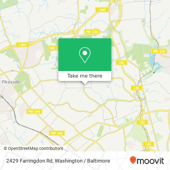 Mapa de 2429 Farringdon Rd, Baltimore, MD 21209