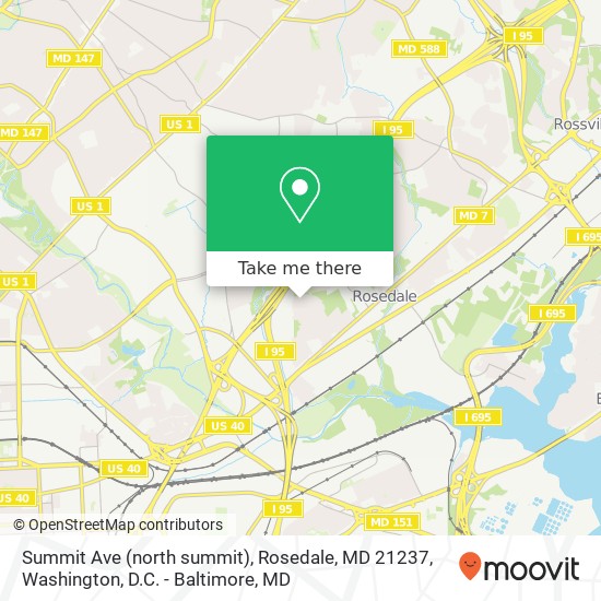 Mapa de Summit Ave (north summit), Rosedale, MD 21237
