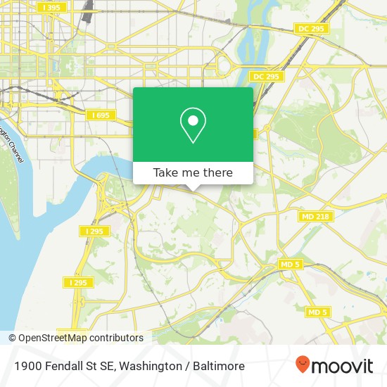 Mapa de 1900 Fendall St SE, Washington, DC 20020