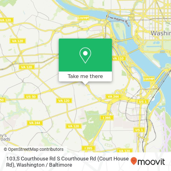 Mapa de 103,S Courthouse Rd S Courthouse Rd (Court House Rd), Arlington, VA 22204
