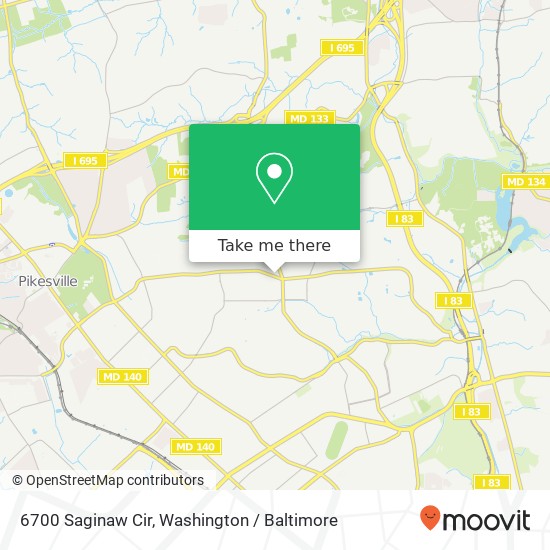 Mapa de 6700 Saginaw Cir, Baltimore, MD 21209