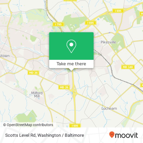 Mapa de Scotts Level Rd, Pikesville, MD 21208