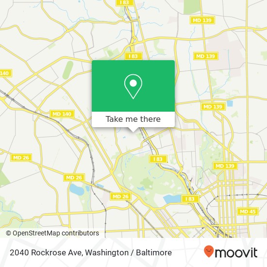 Mapa de 2040 Rockrose Ave, Baltimore, MD 21211