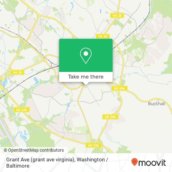 Grant Ave (grant ave virginia), Manassas, VA 20110 map