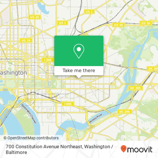 Mapa de 700 Constitution Avenue Northeast, 700 Constitution Ave NE, Washington, DC 20002, USA