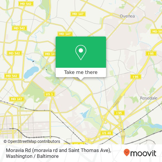 Mapa de Moravia Rd (moravia rd and Saint Thomas Ave), Baltimore, MD 21206