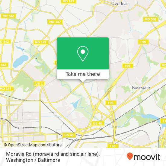 Moravia Rd (moravia rd and sinclair lane), Baltimore, MD 21206 map