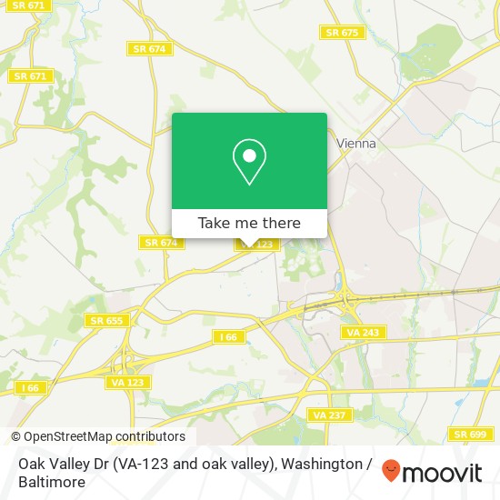 Oak Valley Dr (VA-123 and oak valley), Vienna, VA 22181 map