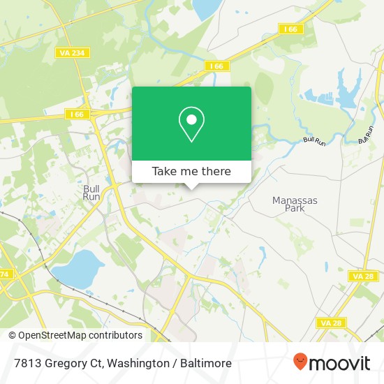 Mapa de 7813 Gregory Ct, Manassas, VA 20109