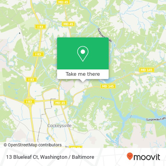 Mapa de 13 Blueleaf Ct, Cockeysville, MD 21030