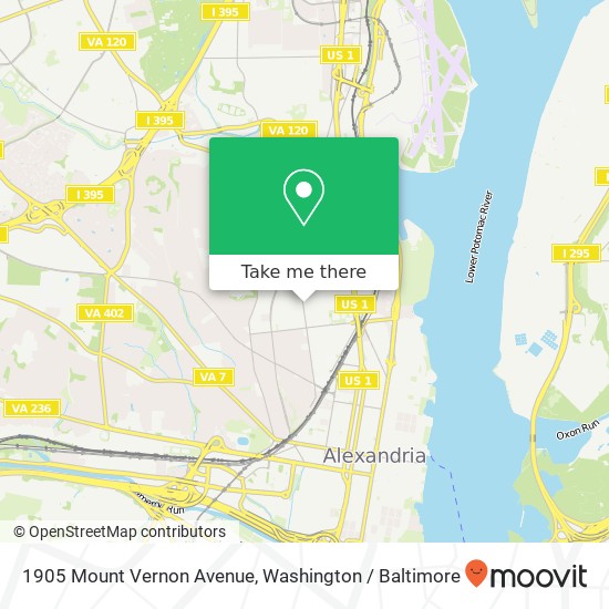 Mapa de 1905 Mount Vernon Avenue, 1905 Mt Vernon Ave, Alexandria, VA 22301, USA
