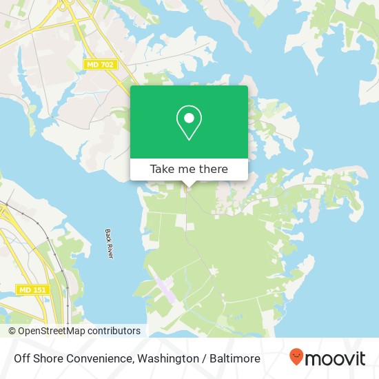 Mapa de Off Shore Convenience, 1015 Back River Neck Rd