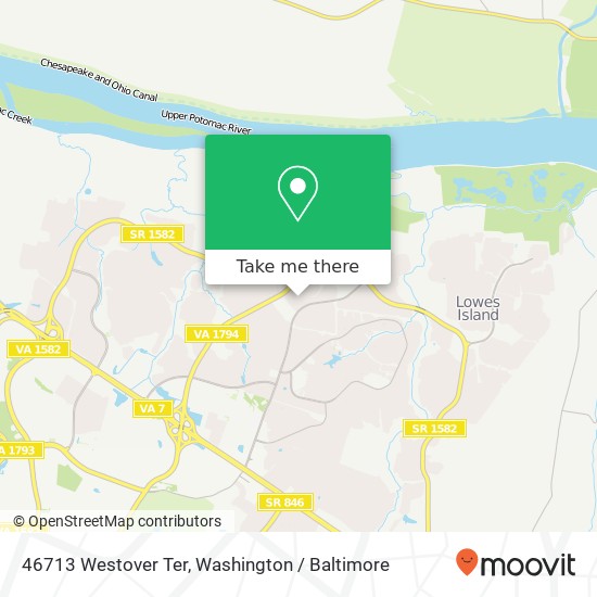 Mapa de 46713 Westover Ter, Sterling, VA 20165