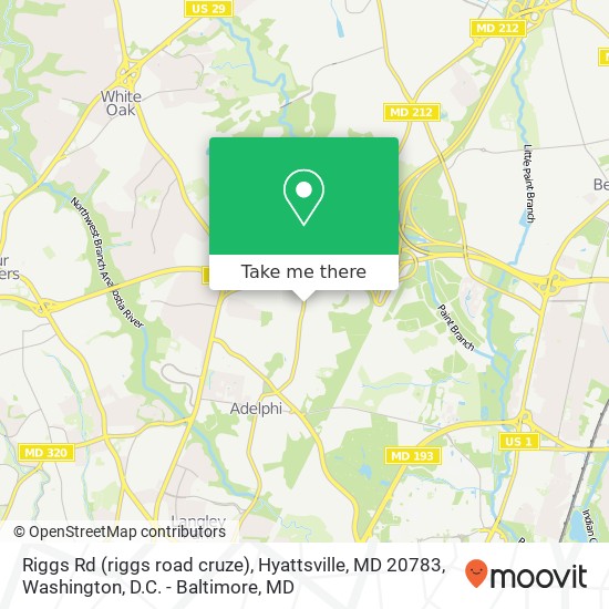 Mapa de Riggs Rd (riggs road cruze), Hyattsville, MD 20783