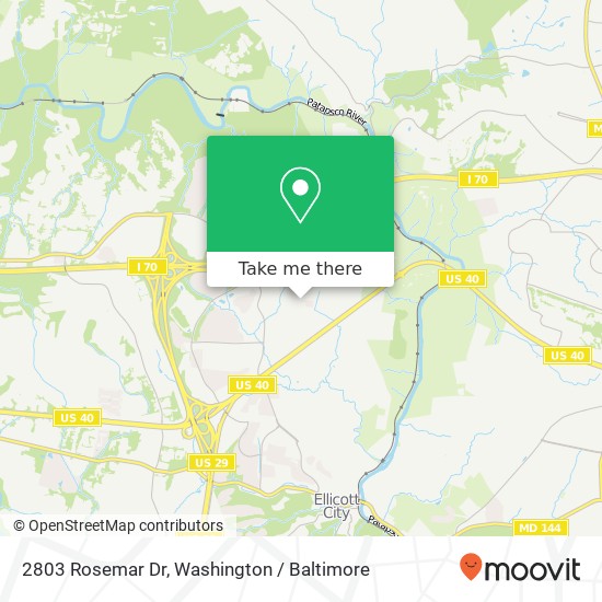 Mapa de 2803 Rosemar Dr, Ellicott City, MD 21043