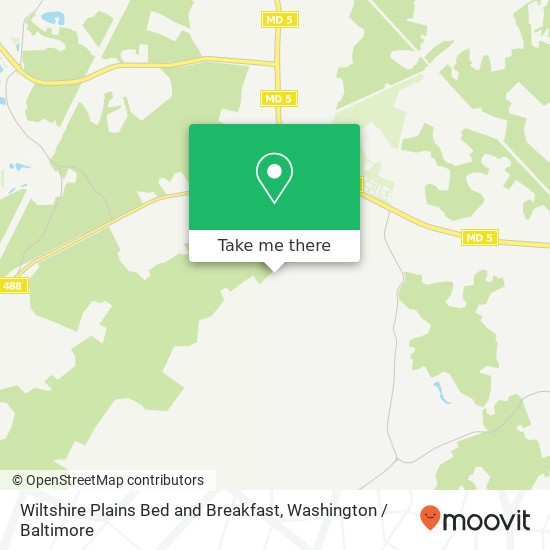 Mapa de Wiltshire Plains Bed and Breakfast, Bryantown Ct