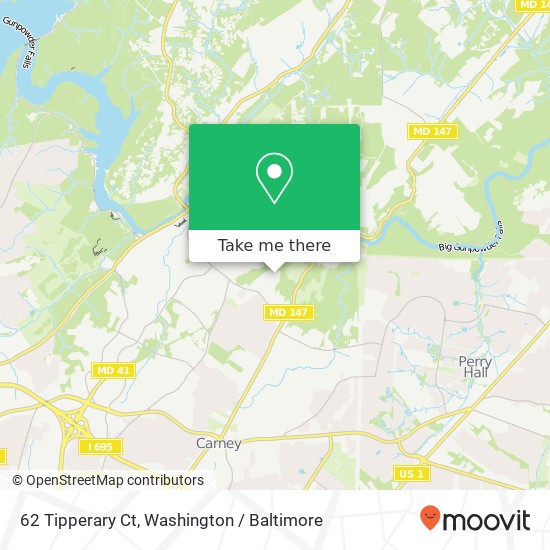 Mapa de 62 Tipperary Ct, Parkville, MD 21234