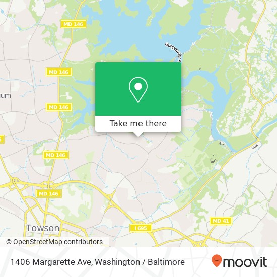 Mapa de 1406 Margarette Ave, Towson, MD 21286