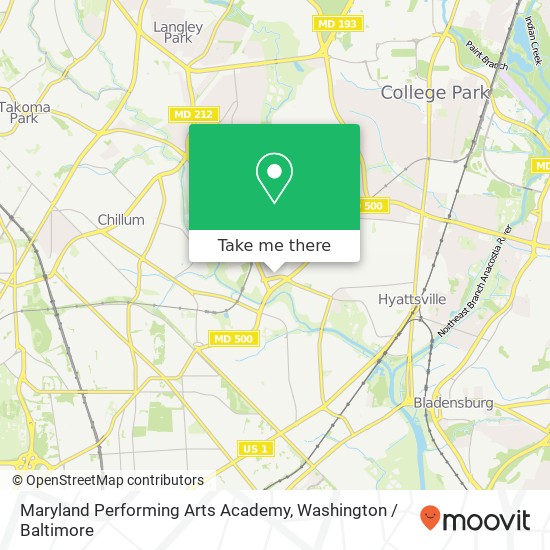 Mapa de Maryland Performing Arts Academy, 3018 Hamilton St