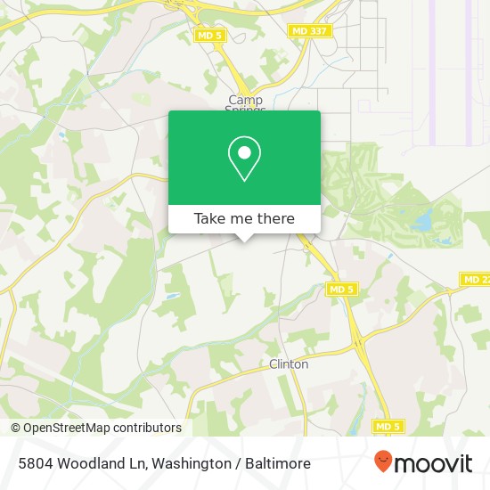 Mapa de 5804 Woodland Ln, Clinton, MD 20735